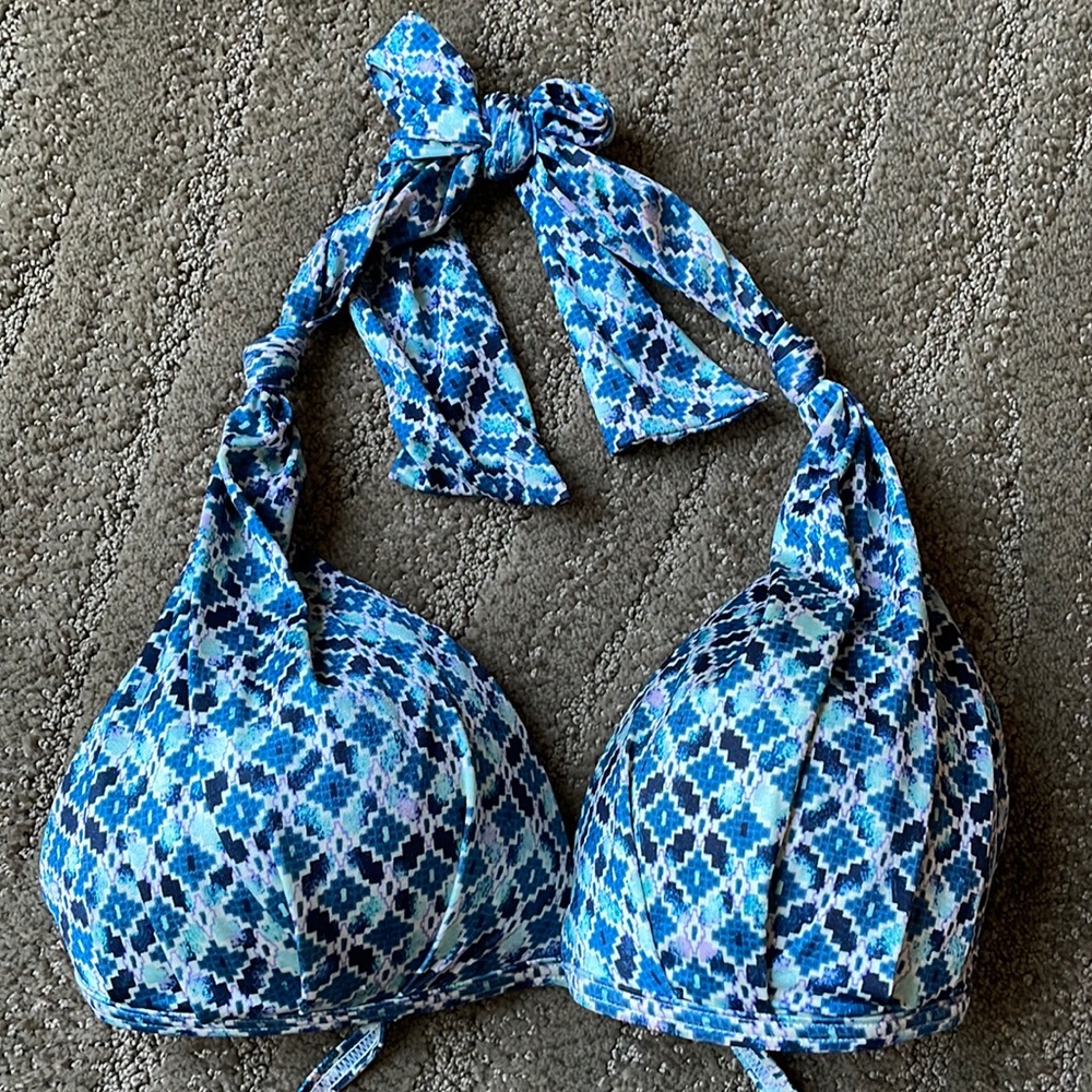 Athleta aqualuxe print halter bikini top
